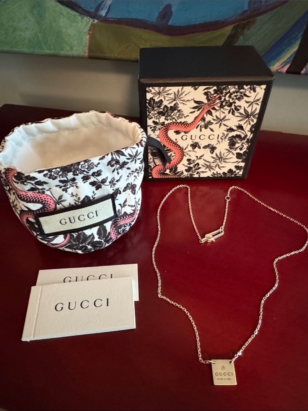 Gucci Necklace with Box and Dusty
